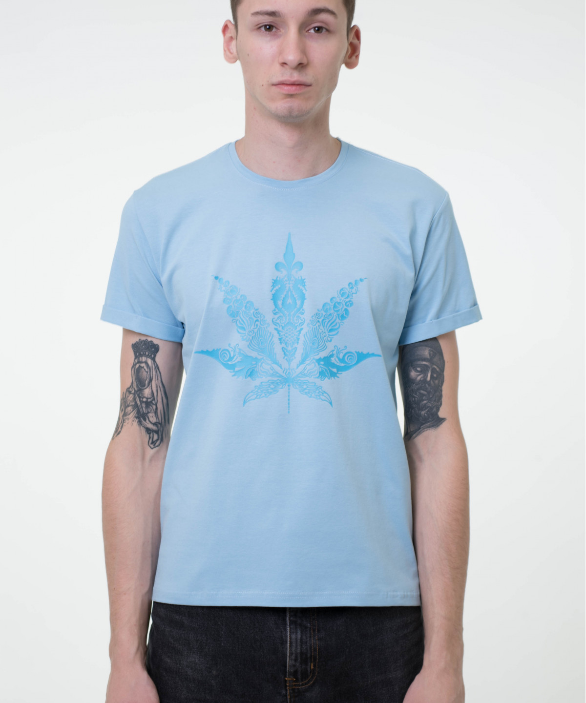 Футболка Cannabis голубая